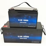 Deep Cycle LiFePO4 Solar Battery 12V 100Ah/ 200Ah Golf Cart Lithium Ion Battery