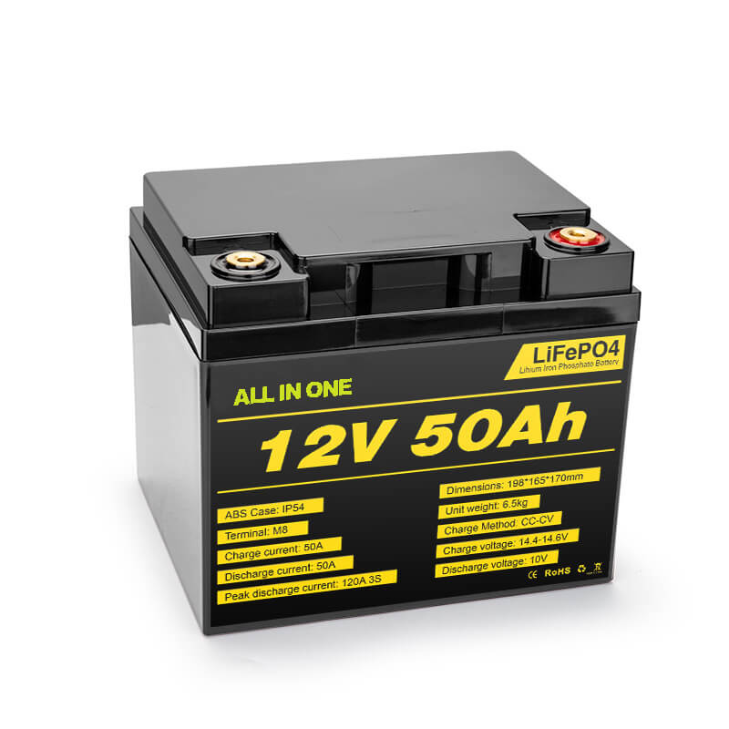 12V 50Ah Rchargeable Deep Cycle Lifepo4 Battery Pack for Electric Power  System 